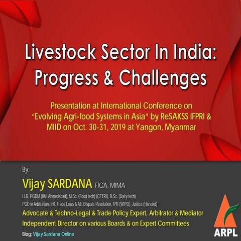 The Livestock Sector in India: Progress and Challenges