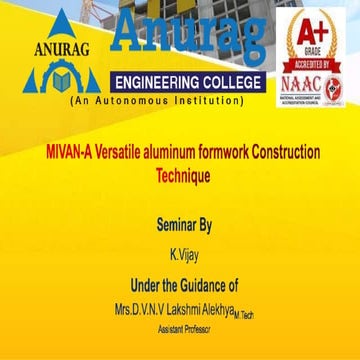 MIVAN-A Versite aluminium firmwork construction technique