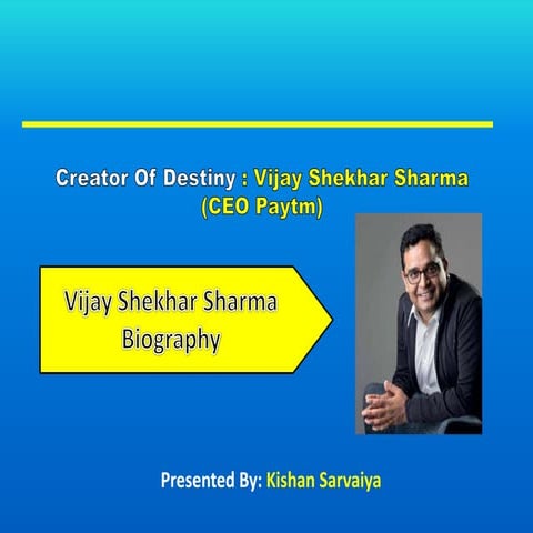 PPT on Vijay Shekhar Sharma Biography  - The Founder Of Paytm