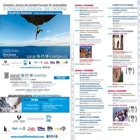 Vi jornadas de literatura, cine y montaña literatura, zinema eta mendiari buruzko vi. jardundaldiak