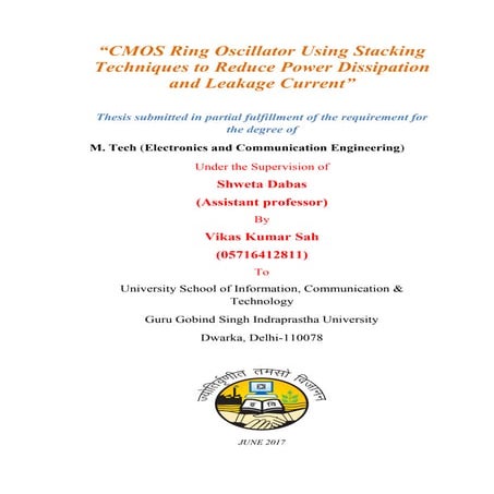 CMOS Ring Oscillator Using Stacking Techniques to Reduce Power Dissipation an...