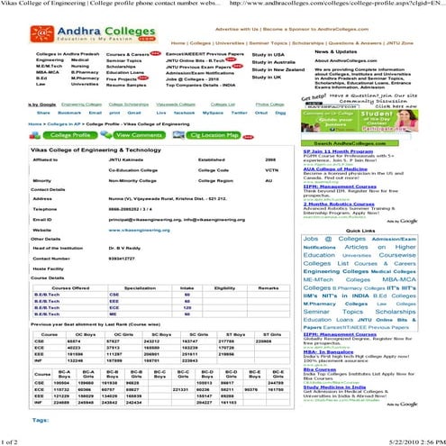 Vikas College Of Engineering & Technology