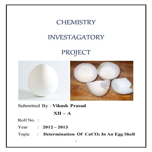 Chemistry Investagatory Project