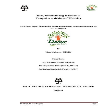 Dabur Visual Merchnadising Report