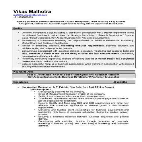 Vikas Malhotra 1 Mba 3yrs W Ex Sales Fmcg