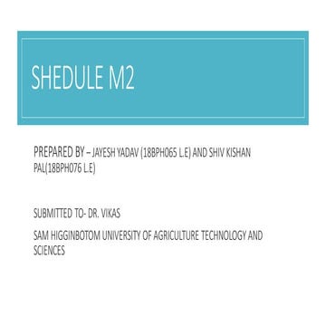 shedule m2