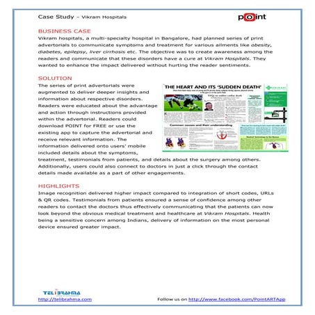 Vikram Hospitals - Augmenting Advertorials