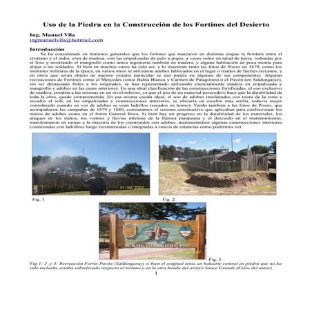 Vila, m. 2013. uso de la piedra en la construcción de los fortines del desierto