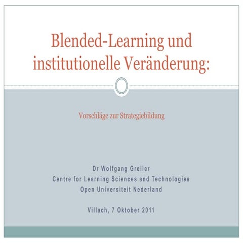 Blended Learning Strategieplan (2011)