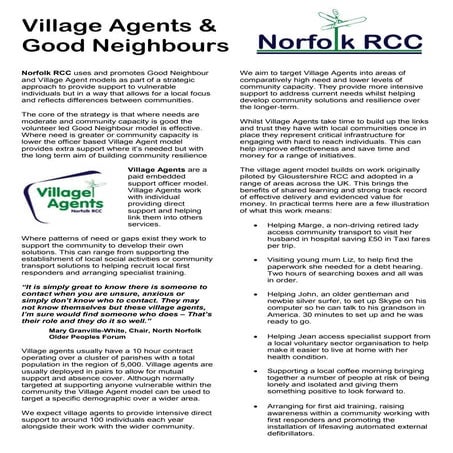 Village agents & Good Neighbours