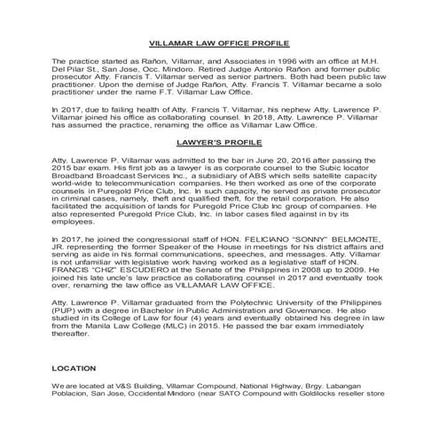 Villamar Law Office - San Jose, Occidental Mindoro 
