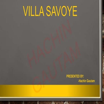 Villa savoye ppt