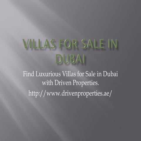 Villas for sale in dubai