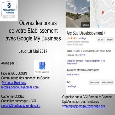 Ouvrez les portes de votre établissement avec Google My Business