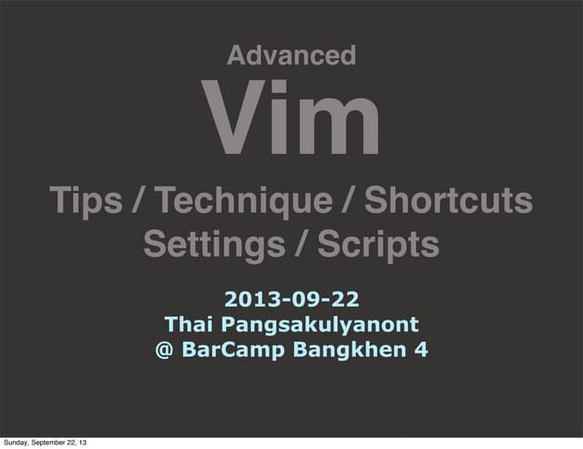 Vim สั่งได้ดั่งใจ #bcbk4
