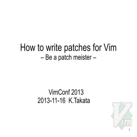 How to write patches for Vim