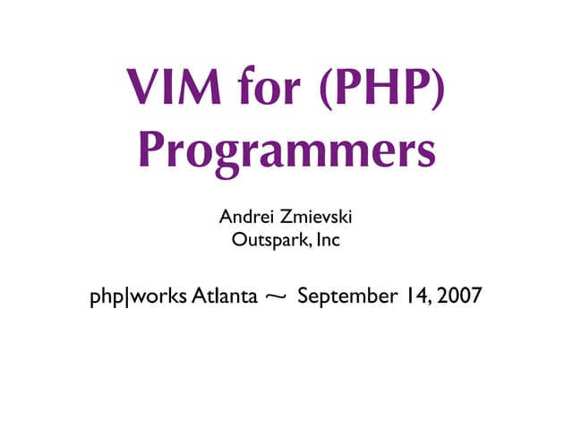 Vim For Php