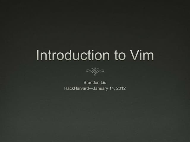 Introduction to Vim