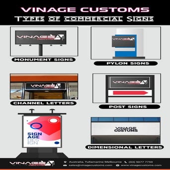 Types of Commercial Signs -Vinage Customs