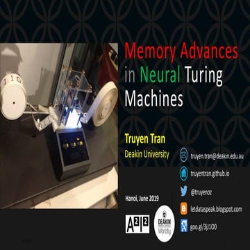 Memory advances in Neural Turing Machines