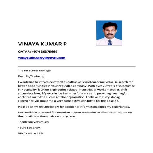 Vinay cv | DOCX