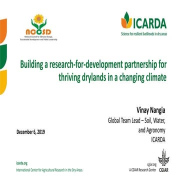 Building a research-for-development partnership for thriving drylands in a ch...