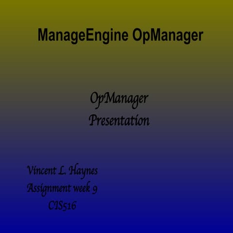 Vincent Haynes(Cis516 Assignment Week 9)