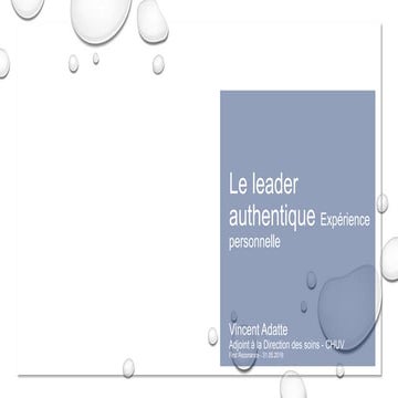 Vincent Adatte : "Comment devenir un Leader authentique ?"