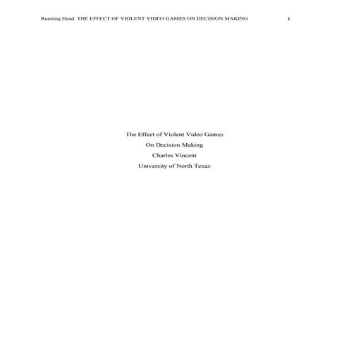 Violent Video Game Effect