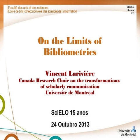 On the Limits of Bibliometrics