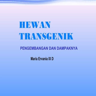 Hewan Transgenik 