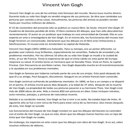 Vincent van gogh expositivo