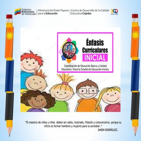 VINCULACIÓN DE LOS 7 ENFASIS CURRICULARES A LA PLANIFICACIÓN DEL NIVEL DE EDU...
