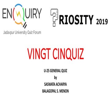 VINGT CINQUIZ [QRIOSITY 2019]