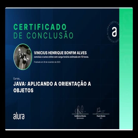Vinicius Henrique Bonfim Alves - Curso Java aplicando a Orientação a ...