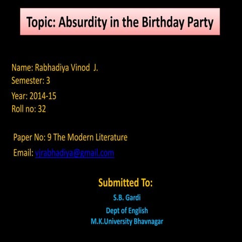             Absurdity in the "Birthday Party"