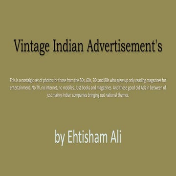 Vintage indian advertisement's