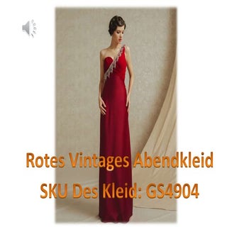 Vintage langes rotes ein schulter e...