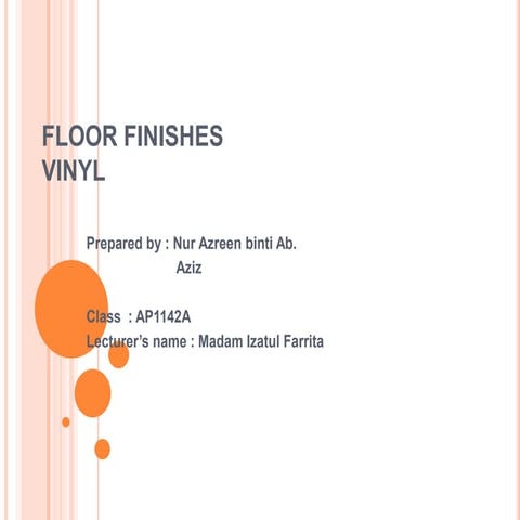 Vinyl floor finishes