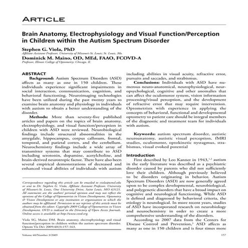 Brain Anatomy, Electrophysiology And Visual