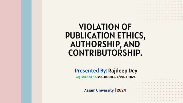 Violation of publication ethics by Rajdeep