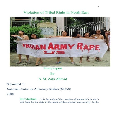Violation of tribal right in north east India
