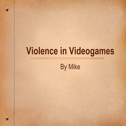 Violence In Video Games