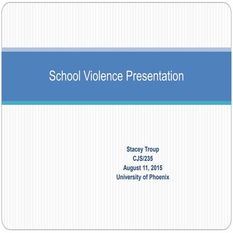 Violence in schools final | PPTX