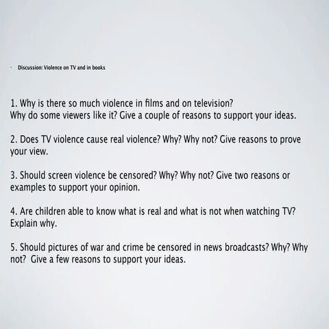 Violence on tv | PPT