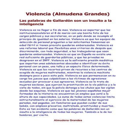 Violencia (Almudena Grandes)