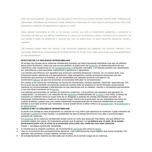 COMO AFECTA LA VIOLENCIA INTRAFAMILIAR EN EL RENDIMIENTO Y ...