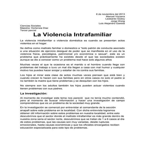 Violencia intrafamiliar remasterizado