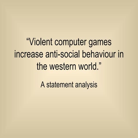 PSYA4 - Violent Video Games & Anti-Social Behaviour