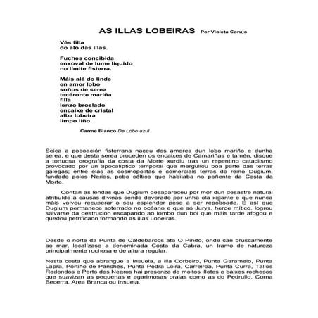 Violeta corujo: foi nas illas lobeiras-